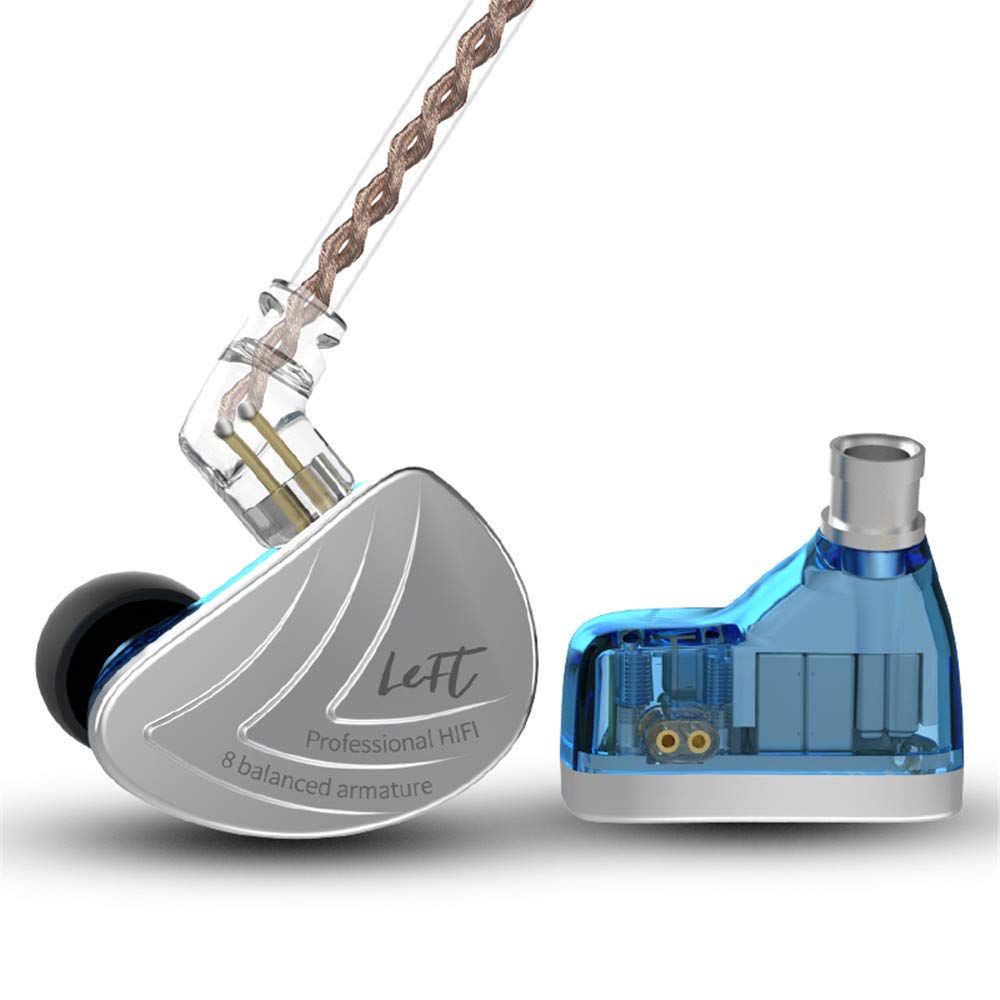 KZ AS16 Ohrhörer 8 symmetrischer Anker in Ohrmonitoren, KZ IEM Ohrhörer 8BA Treiber mit abnehmbarem 0,75 mm 2-poligem Kabel