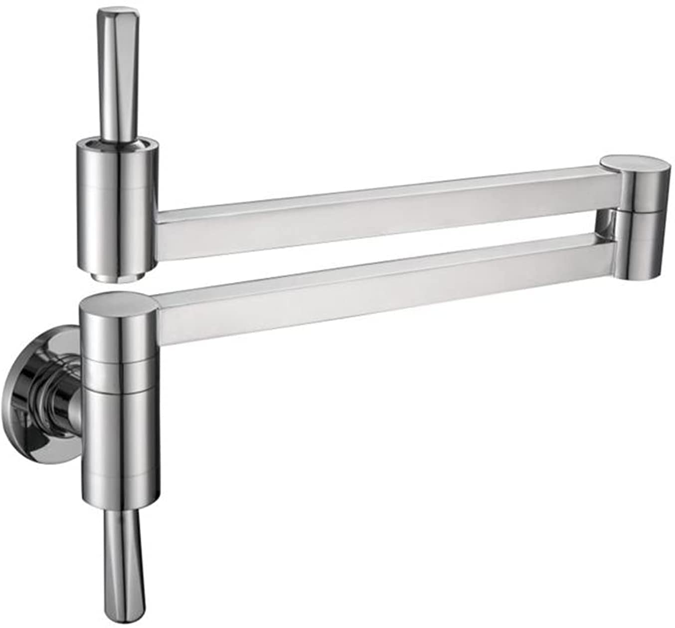 Rubinetto di riempimento in Ottone Rubinetto Singolo per Acqua Fredda Rubinetto per lavello da Cucina Commerciale Rubinetto per lavello da Cucina Pieghevole Estensibile Doppio Braccio oscillante