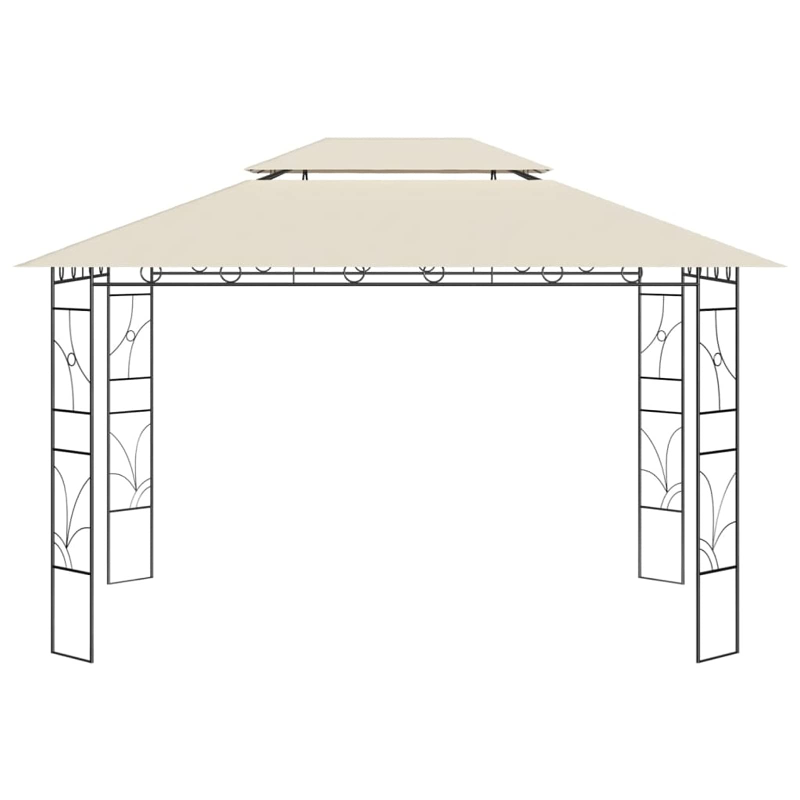 Pavillon, Gartenpavillon, Pop-Up Partyzelt, Festzelt, Pavillon, Garden Decoration, Canopy Tent, Lagerzelt, 4x3x2,7 m Creme 160 g/m²