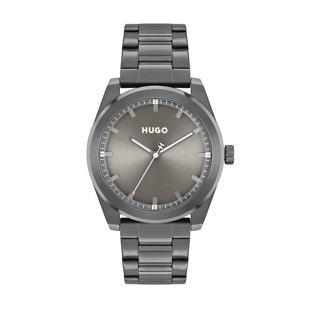 HUGO Analogue Quartz Watch for Men #Bright Collection with Stainless Steel Bracelet Stainless Steel Bracelet - 1530355