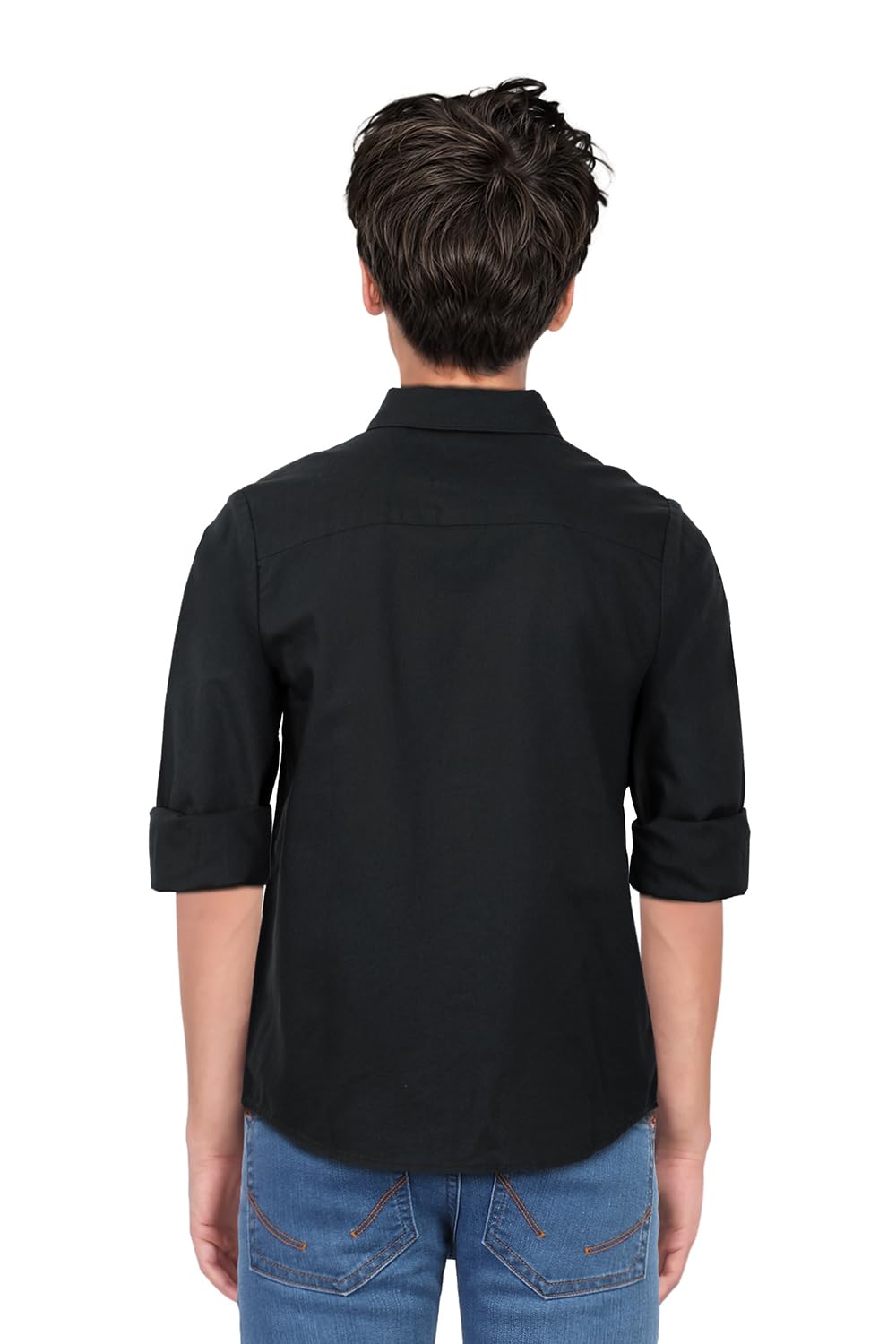 Allen Solly Boy's Regular Fit Shirt (ABSFCRGBW85311_Black - Image 2 thumbnail