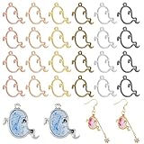 SUPERFINDINGS 60 STK 6 Farben Geister Charms Legierung Offene Lünette Anhänger Geist Hohlrahmen Charms Halloween Thema Charms Schmuckherstellung Charms Zubehör Bohrung: 1.5mm