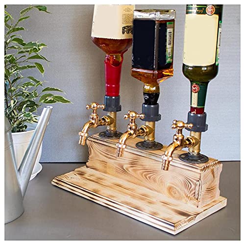Alexsix Thank You for Helping Me Build My Life, Alcohol Whiskey Wood Dispenser, Vintage Whiskey Dispenser, Faucet Shape Wood Whiskey Barrel Dispenser for Serving and Entertaining