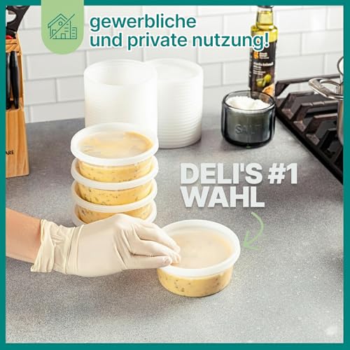 Deli-Lebensmittelbehälter, Großpackung (60er-Pack) 240 ml mit Deckeln – Ansicht 6