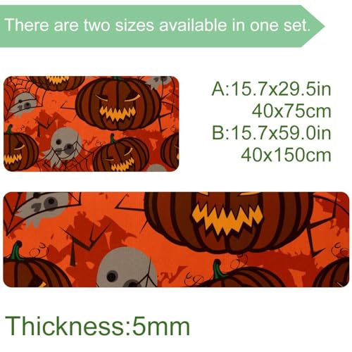 Tapis de cuisine Halloween lavable et antidérapant lot de 2 tapis de sol - 4
