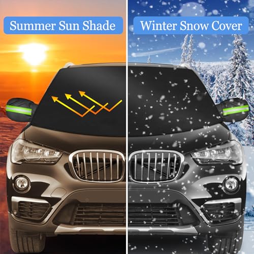 Image of Car Windshield Cover, 2025 Upgrade Windshield Cover for Ice and Snow, 600D Heavy Duty Oxford Fabric Windshield Cover,Universal Windshield Protector for Most Car Protects Against Snow,Frost,UV(70 inchx49 inch)