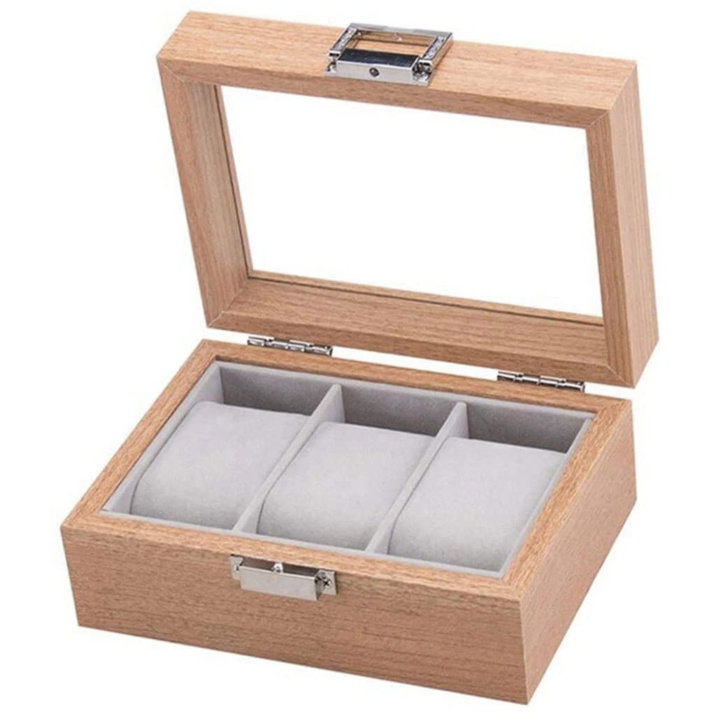 Boîte de montre en bois 3 slots, le cadeau idéal pour ranger et protéger ses montres avec soin