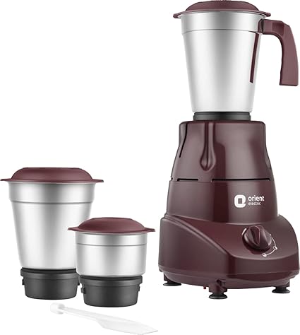 Orient Electric Bolt Super 3 jar 500W Mixer Grinder.(MGBS50C3/Cherry)