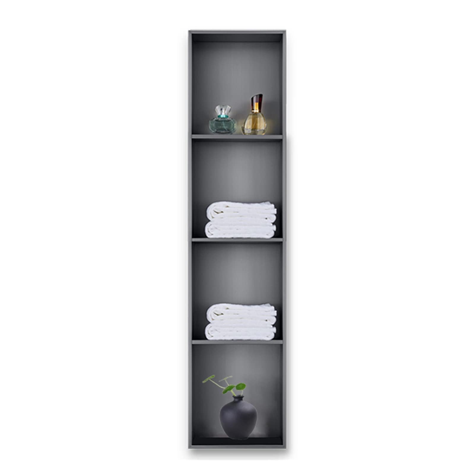 QUSYZD Shower Niche, Wall Recess Stainless Steel Bathroom Shelves, Embedded Brushed Shower Organiser, Shampoo Toiletries Recessed Storage Shelves, Hole Installati,Red-120x28x12.5CM