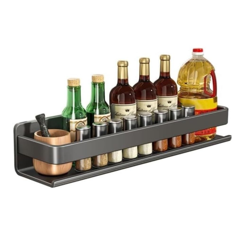 FYIYIEW spice rack, Kitchen Rack Wall Mount Spice Space Aluminum Hanging Organizer(40cm)