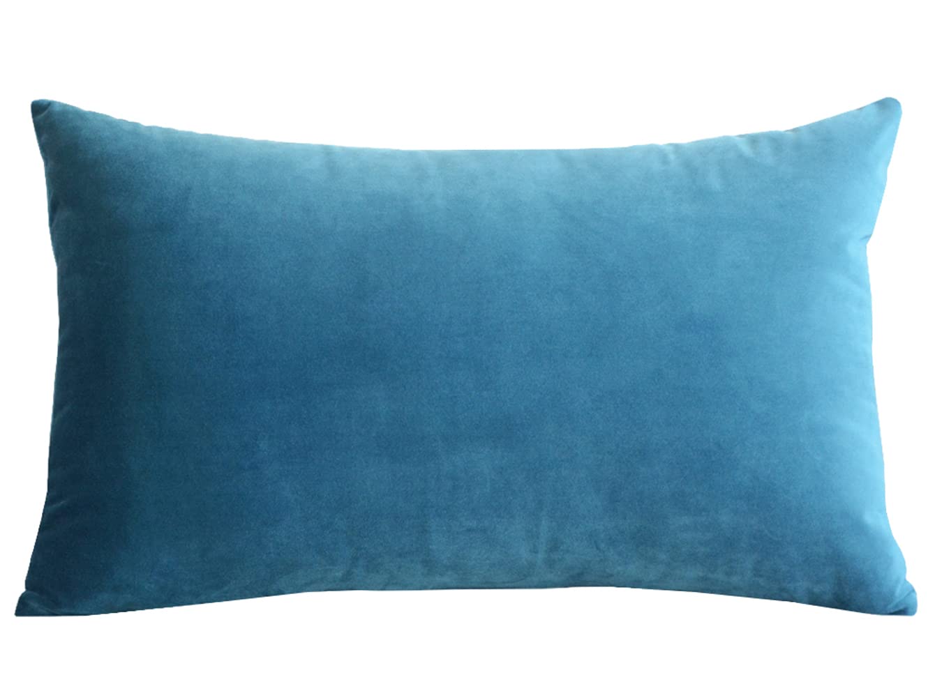 Lutanky Velvet Cushion Covers Lovely Rectangle Throw Pillow Cases Soft Solid Decorative Pillow Covers for Sofa Bedroom Car 12x20 Inch 30 x 50 cm(lake blue, 1 Piece) โ image 1