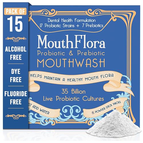 Probiotic & Prebiotic Mouthwash for Adults | Dry Mouth and Oral Thrush Relief | Gum Health Mouthwash | 15 Pack