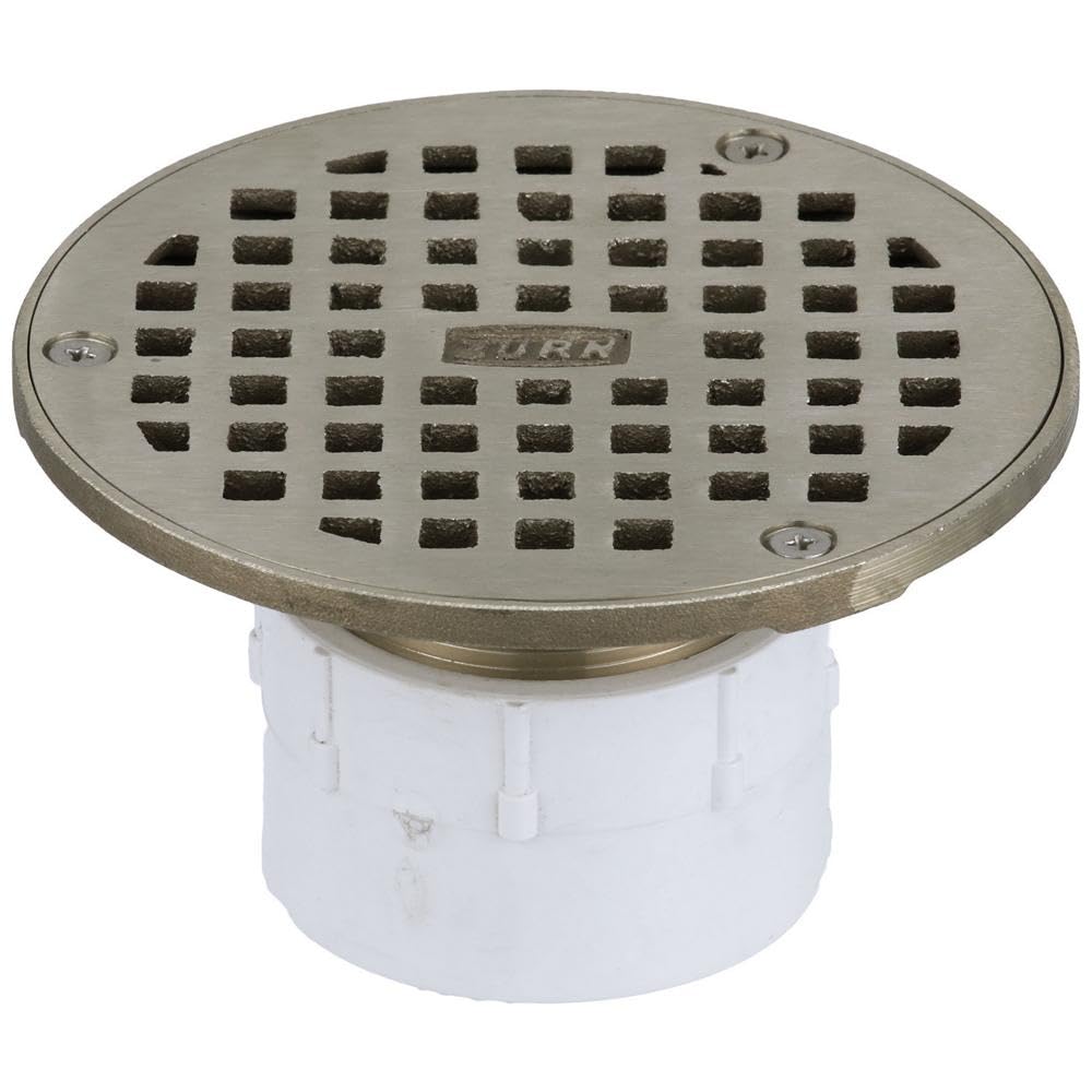 Zurn FD2210-PV2 Adjustable Floor Drain, PCV Body, 2" Solvent Weld Connection