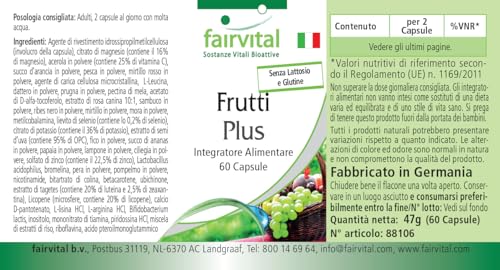 Fairvital | Obst Plus - 60 Kapseln - HOCHDOSIERT - hochwertige Obstpulver - natürliches Multivitamin mit guten Bakterienkulturen – Bild 7