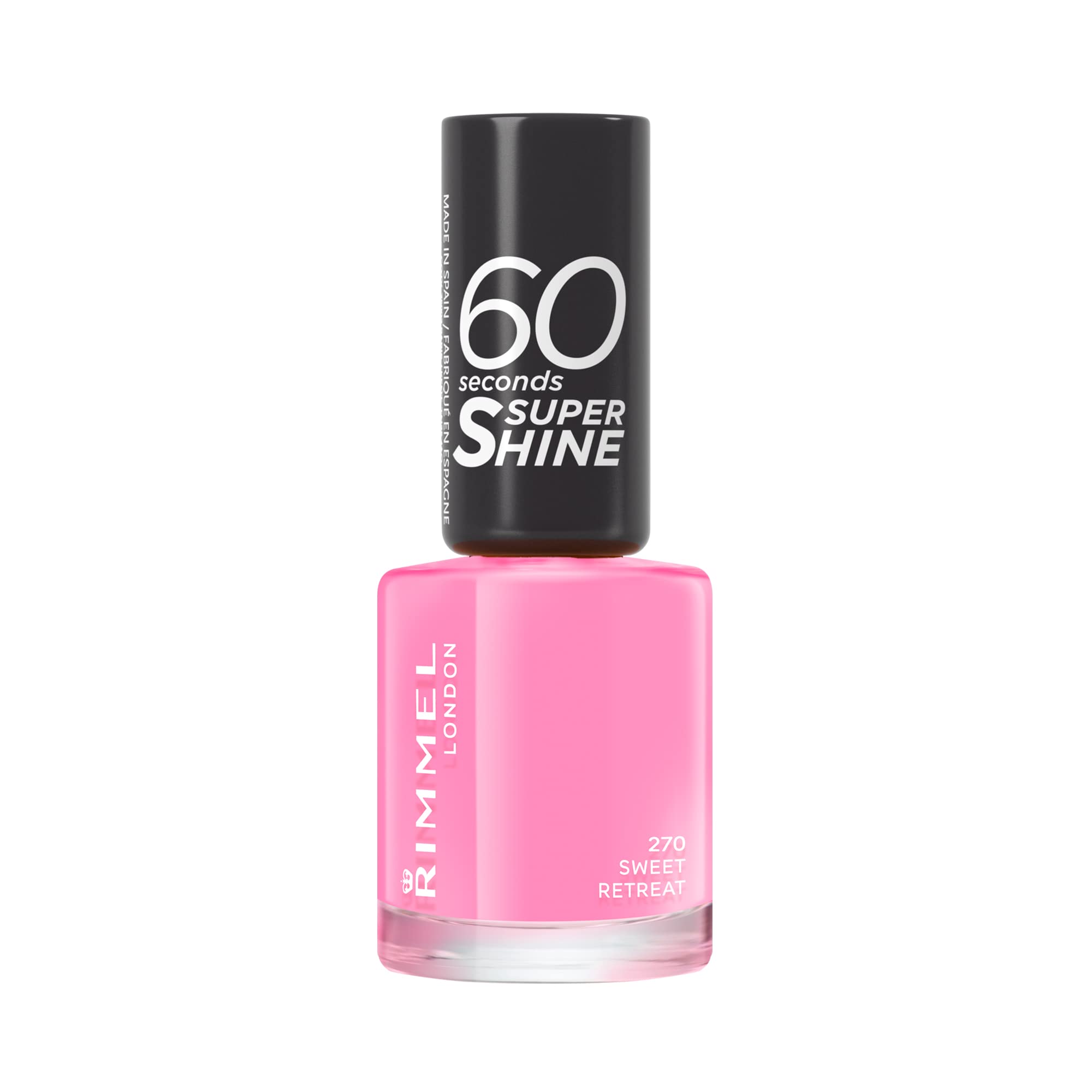 Rimmel 60 Seconds Super Shine Nail Polish, 270 Sweet Retreat, Quick-Dry Nail Polish, Ultra-Shiny Finish, Easy to Apply, Vibrant Colour, Long-Wearing, Improved Formula, Vegan, 8ml