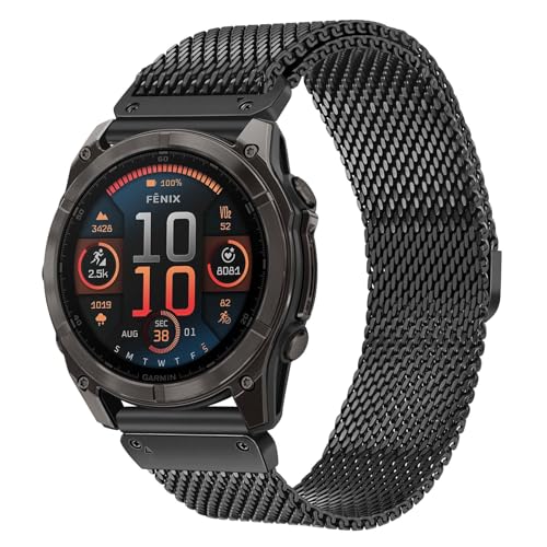 Correa Milanesa de acero para reloj Garmin 26 mm miniatura 1