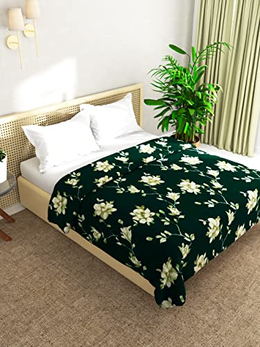 Image of KOPA by Bianca 250 GSM Ultra Soft Microfiber Double Bed Ac Blanket -1pc Double Size (Nautical) Pride-Floral-dk.Green (Winter Collection)