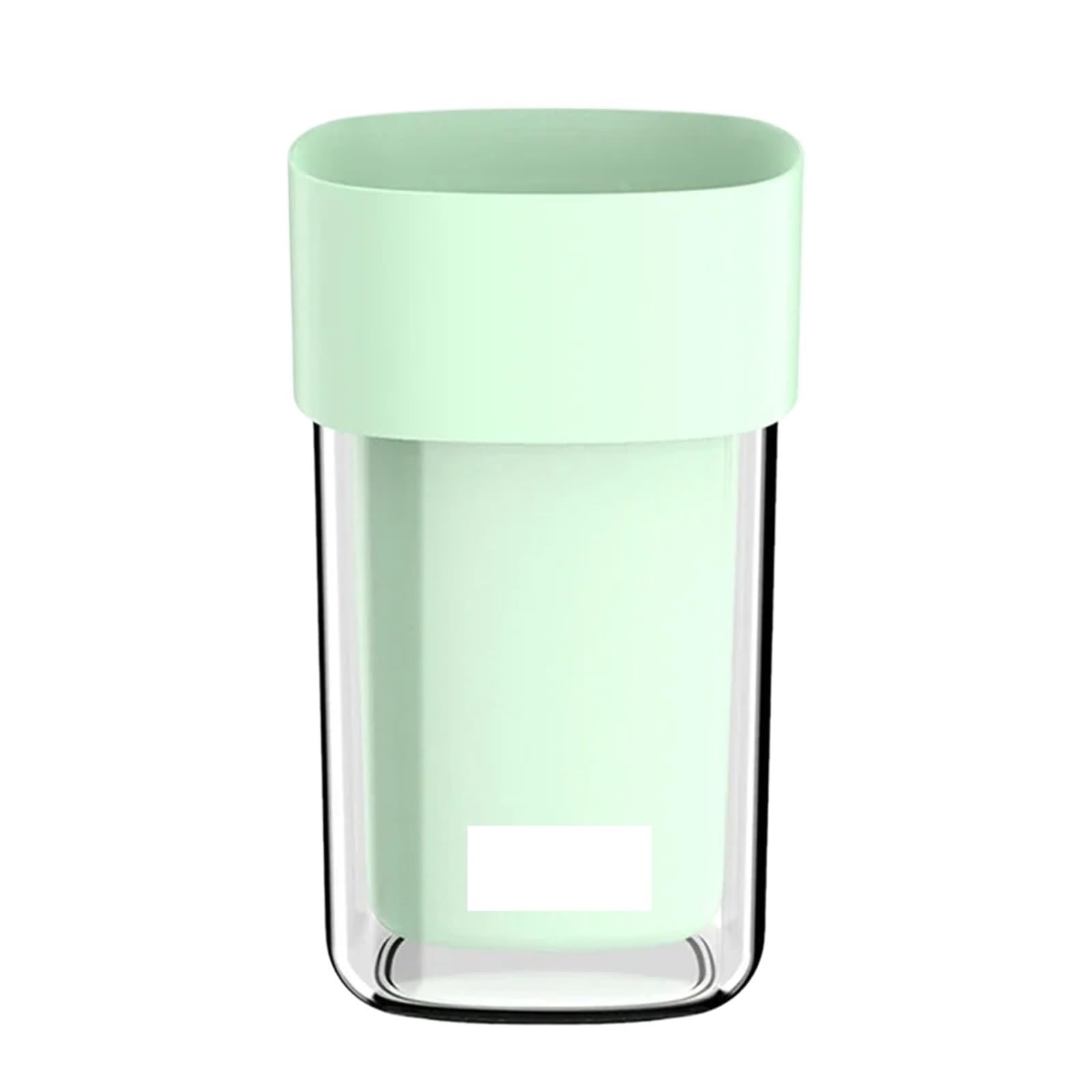 Portaspazzolino 2 pezzi tazza for denti for collutorio a doppio strato da viaggio for lavaggio portatile for spazzolino organizer in vetro(Green)
