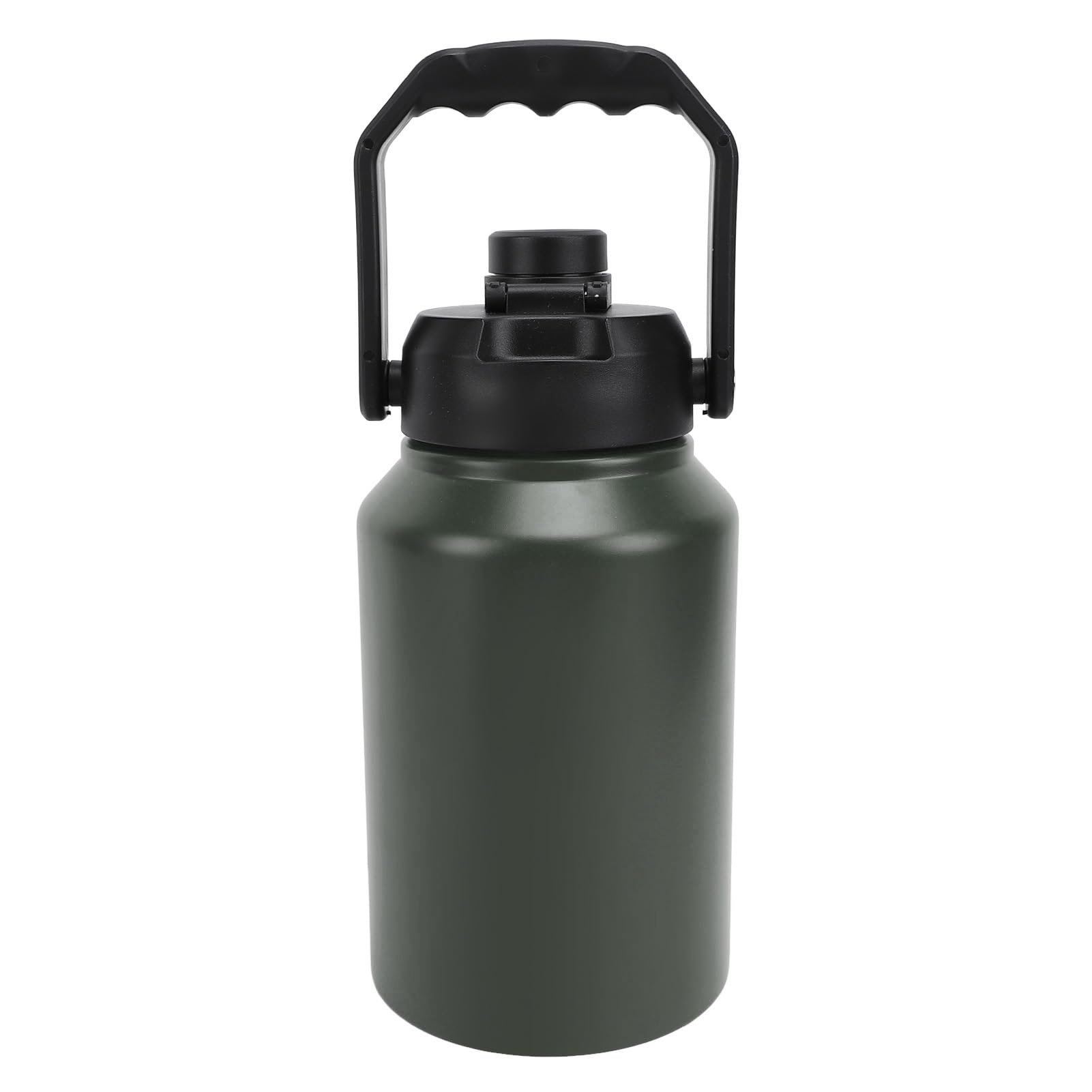 Izolowana Butelka na wodę ze Stali Nierdzewnej Przenośna Dwuwarstwowa Manierka Termiczna o Pojemności 1,9 L na Kemping (BLACK) (GREEN)