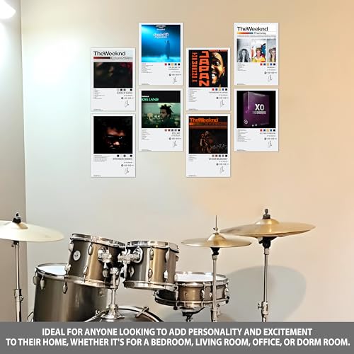 Image of Flybuy Hub Wall Art Posters, 20x30 cm (A4), Self-Adhesive, F-1 Racing Design for Bedroom, Living Room, Office (The Weeknd)