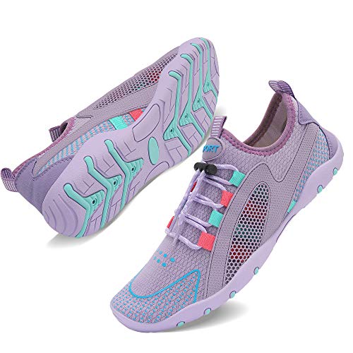 Image of MAYZERO Water Shoes Men Women Swim Surf Shoes Beach Pool Shoes Wide Toe Hiking Aqua Shoes Winter House Slippers