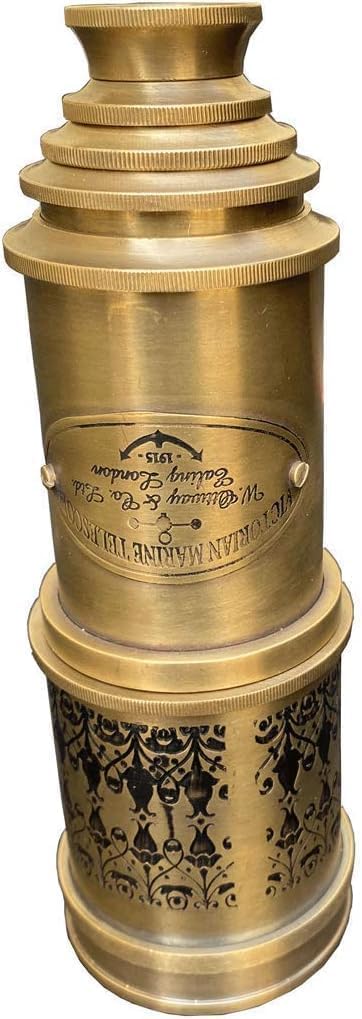 Antique Victorian Telescope, 20 inch Brass Spyglass with Wooden Box, Marine Nautical Decor