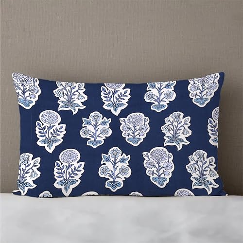 Image of la'amour XXL Microfiber Soft Cotton Super King Size Bedsheet for Double Bed, King Size 108 Inches X 108 Inches, 9 Feet, 275 X 275 cm with 2 Large Size Pillow Covers Without Joint - Blue and White