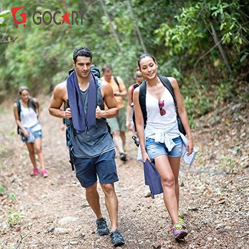 Image of GOCART WITH G LOGO Microfiber Quick Dry Towel for Home Gym Exercise and Outdoor Use (80 X 40 CM) (Neavy Blue, 2)
