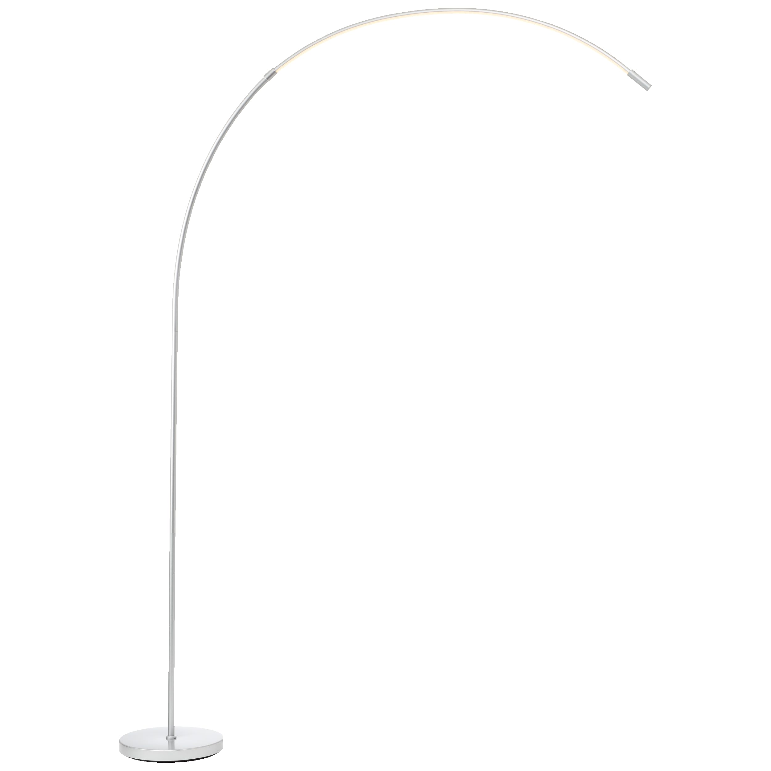 Lightbox LED Bogenstehlampe | 1,7 m Höhe | Stehleuchte mit Kopf-Schalter, dimmbar (CCT) | LED Lampe (1440lm, 18W) | Standleuchte auch als Schlafzimmer, Büro und Flur Lampe | aus Metall in Silberfarben