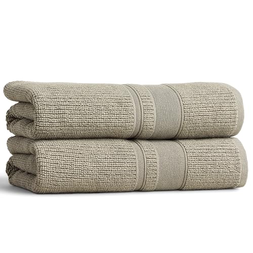 Preston Lane Douro Washcloth Set – 2 Pack Luxury Cotton Towels, Ultra Soft & Absorbent, Quick-Dry Spa-Quality Bathroom Towels, Made in Portugal, Clay