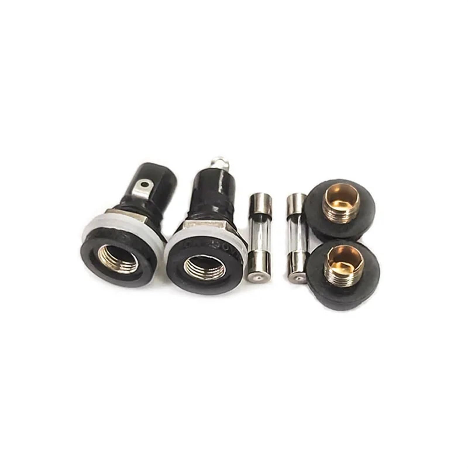 10 pz 5x20 Presa Fusibile Montaggio A Pannello Presa Fusibile e Fusibile in Vetro 5x20mm 0.1A-30A F2AL 2.5A 250V Fusibile Veloce(0.2A)