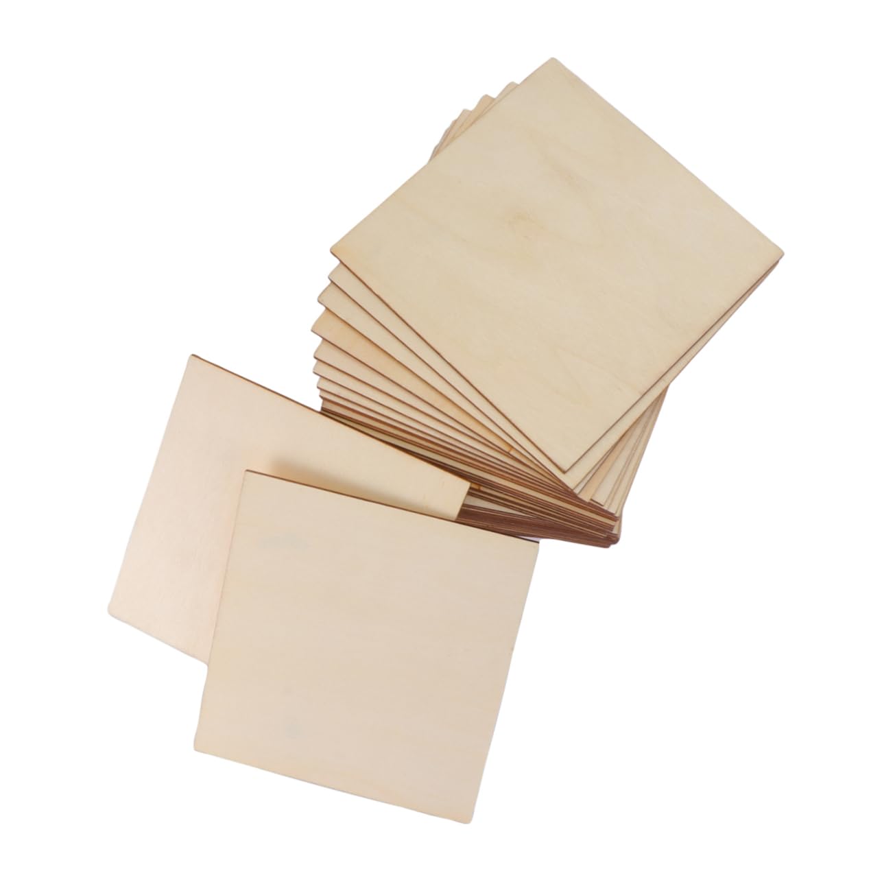 SEWACC 36 Stück Rechteckige Holzscheiben 12,7x12,7cm mit Glatter Oberfläche Leichtes Holz Selbstgemacht Bastelzubehör für Hochzeit und Dekoration