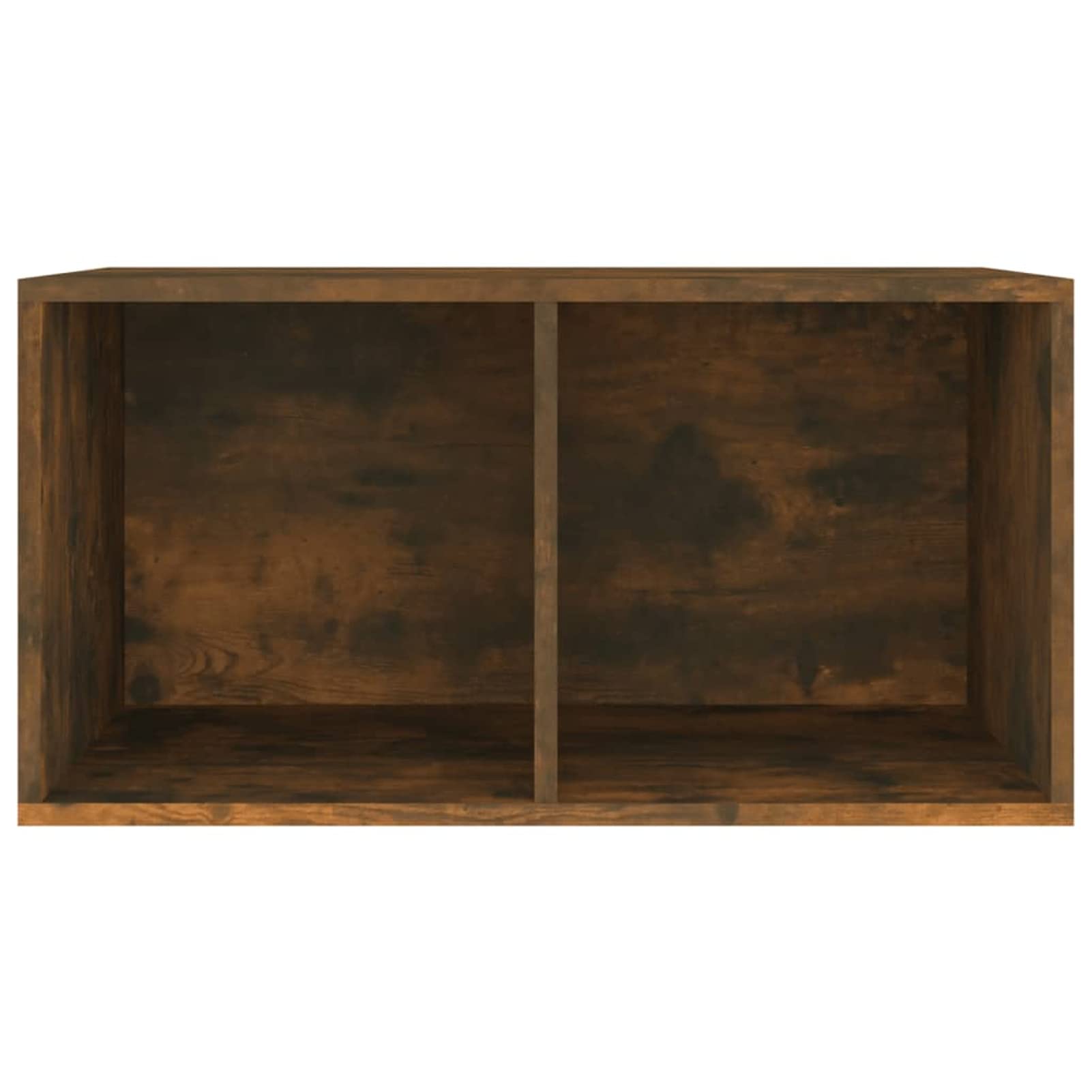 Tidyard Contenitore per Vinili,Mobile Porta Vinili Moderno,Libreria da Scrivania,Libreria da Tavolo Salvaspazio con 2 Cube,Organizer per la Vostra Camera da Letto Rovere Fumo 71x34x36cm Legno