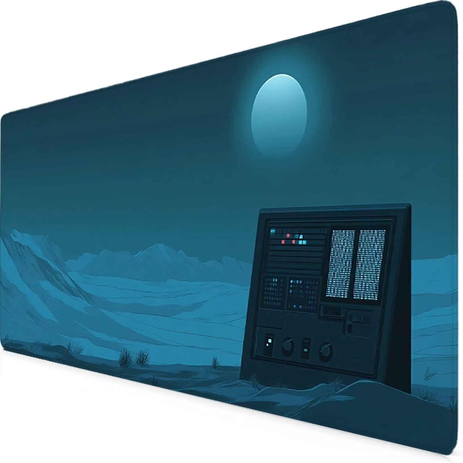 Czarna podkładka pod mysz nocny widok XXL podkładka pod mysz 1000 x 500 mm z zszytymi krawędziami i antypoślizgową gumową podstawą podkładka pod mysz XXL do komputera, laptopa, akcesoria biurowe l1318
