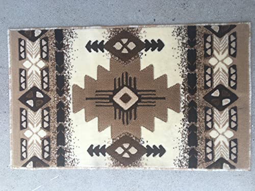 Southwest Native American Door Mat Area Rug Ivory Design#C318 (2Ft.x3Ft.4In.) #TOP5