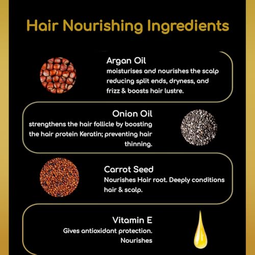 Spaved Onion Hair Oil 200ml, Nourishing Hair & Scalp Oil with Rosemary, Argan & Jojoba, Supports Hair Fall Control - Image 4