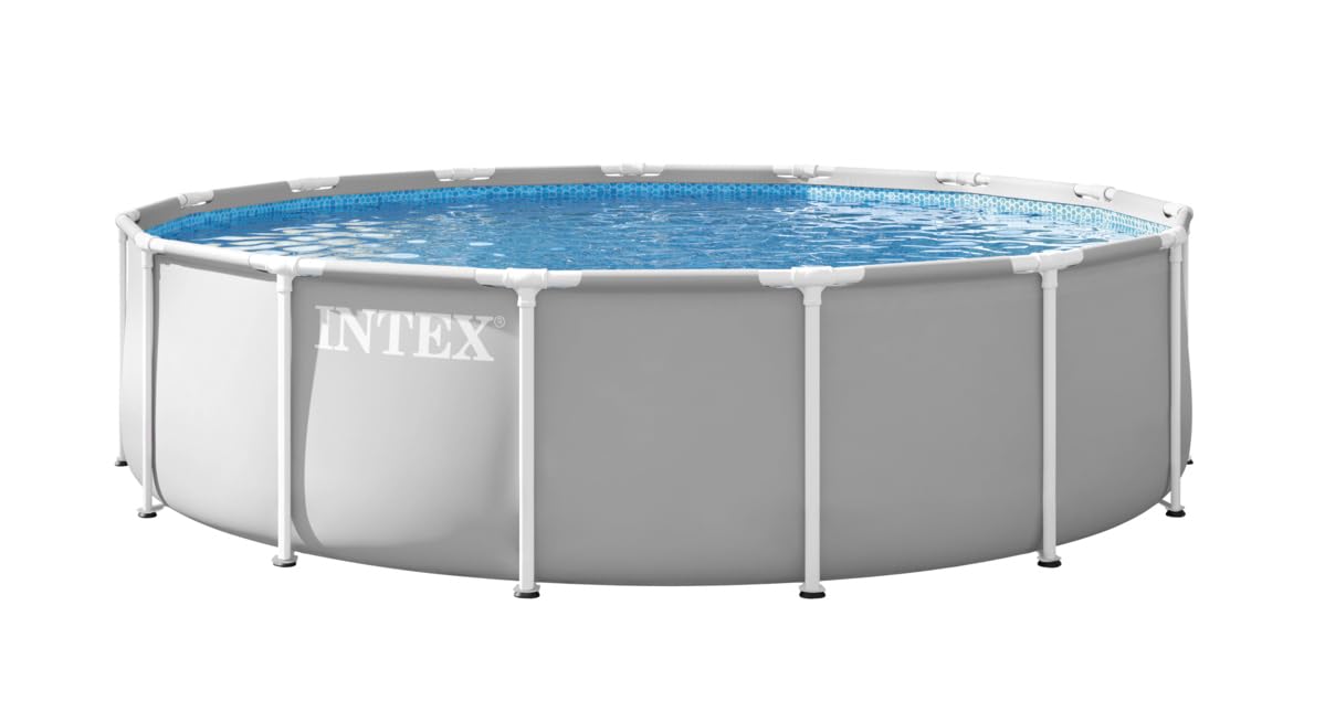 Intex 26724ND 4.57m x 1.07m Prism Frame Premium Pool Set (Includes Filter Pump, Safety Ladder, Ground Cloth, Pool Cover)
