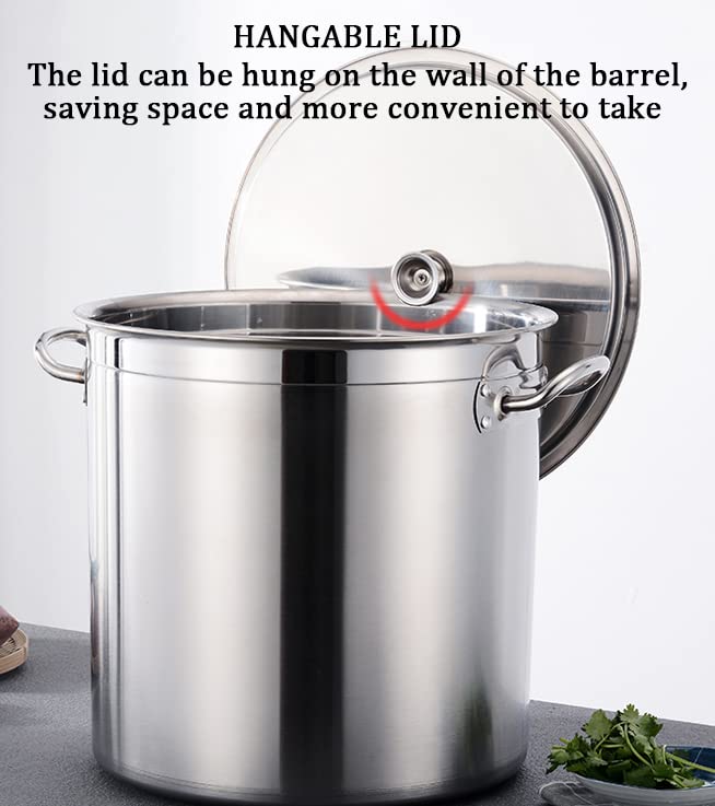 MIIWWOWO 50L Edelstahl Suppentopf Mit Korb - Kommerzieller Kochtopf