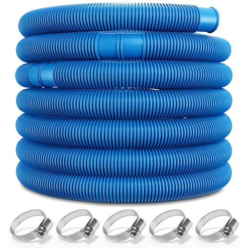 Monzana® Tuyau Piscine 32 mm 6m Flexible Manchons 5X Colliers Tuyau Filtration Piscine Hors-Sol Pompe Filtre à Sable Tuyau annelé étanche résistant UV...