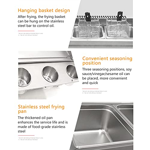 Generic 12-Liter-Fritteuse, Gas-Chip-Fritteuse, lebensmittelechter Edelstahl, elektronische Impulszündung, rutschfest, energiesparend, leicht zu reinigen – Bild 8