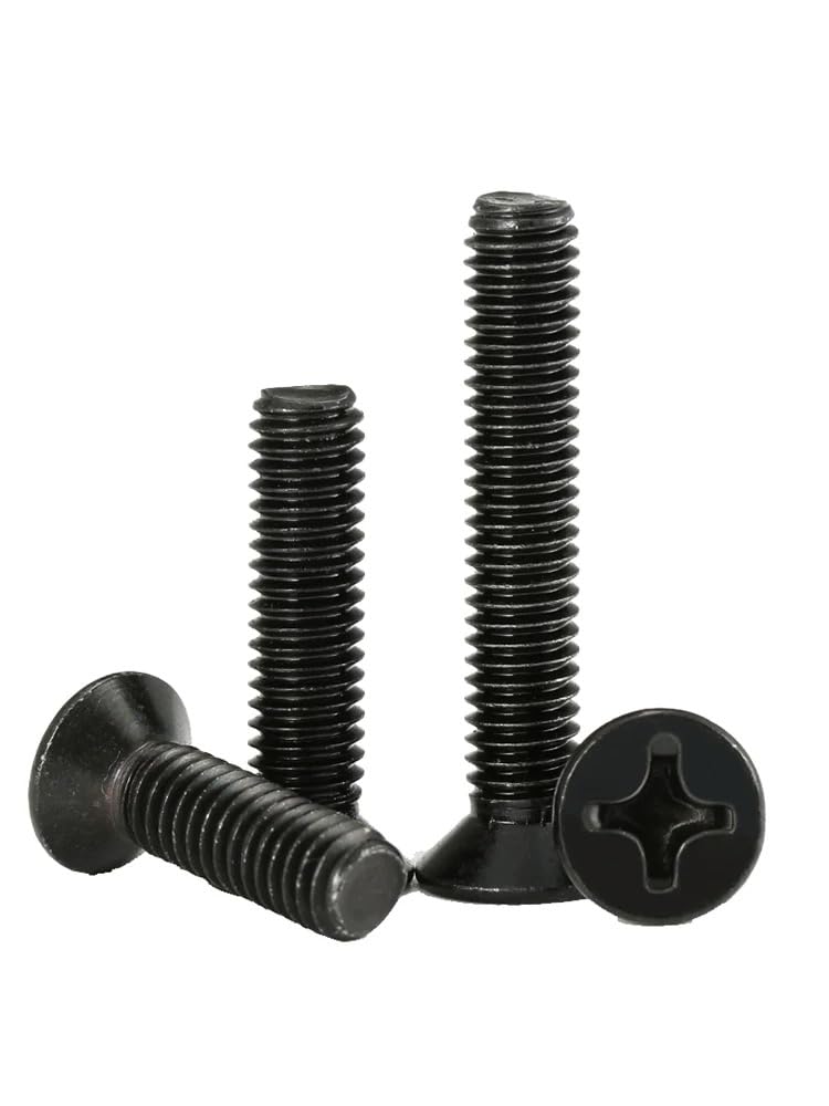 Schwarze SS304 Senkkopf-Kreuzschlitzschrauben M1,6-M4 Sortiment (100,M4 x 0.7 x 40mm)