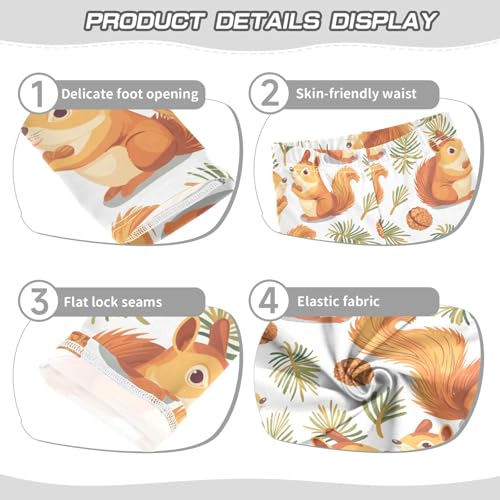 Squirrel and Pine Nut 1 Girls Leggings Athletic Pants Tights Stretch Bottom3