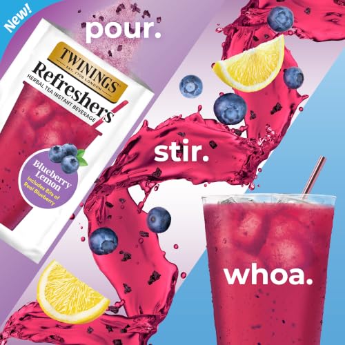 Image of Twinings Blueberry Lemon Refreshers Herbal Drink Mix, 5 Count, Pack of 6