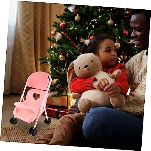 CLISPEED Puppenwagen Zubehör Beweglicher Puppenwagen Kinderwagen für Puppenhaus Dekoration Leichtes Design für Rollenspiele und DIY Bastelprojekte – Bild 5