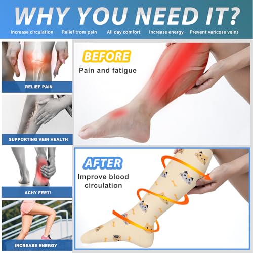 Image of Aoliks Medical Compression Socks for Women & Men, Support Knee High Socks for Running,Nurses,Travel