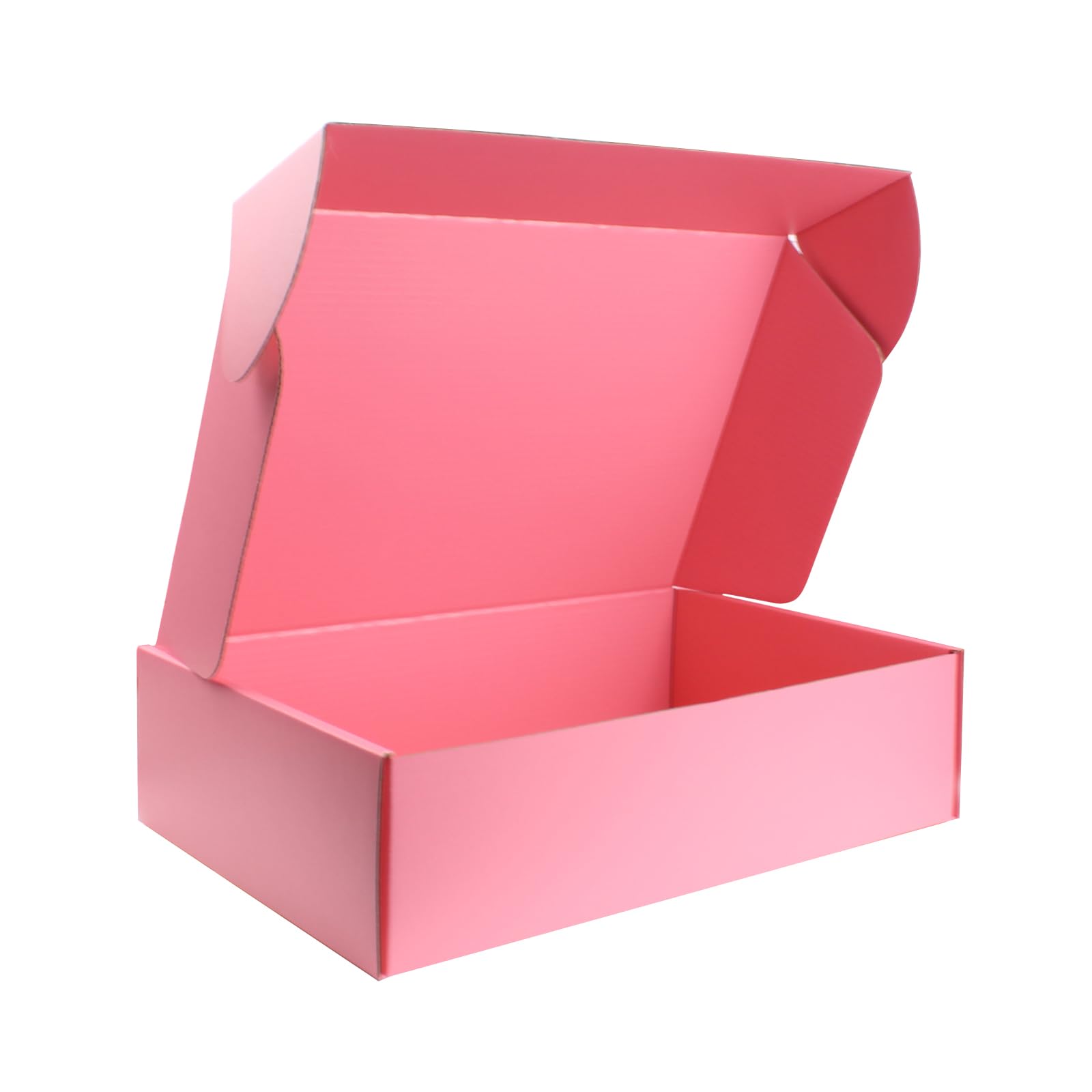 25 x 20 x 7 cm Rosa Klappdeckel-Versandbox – Recyclingkarton – innen & außen rosa – für Geschenke, Sets & Basteln – 25er-Pack