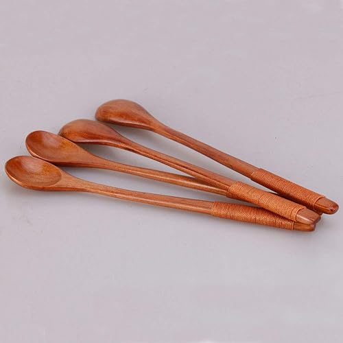 Miniatura 3 de Cucumis Cuchara de té de mango largo de madera natural Cuchara de helado de jugo cuchara de revolver Espresso Deluxe Bistro Cucharas de bebida