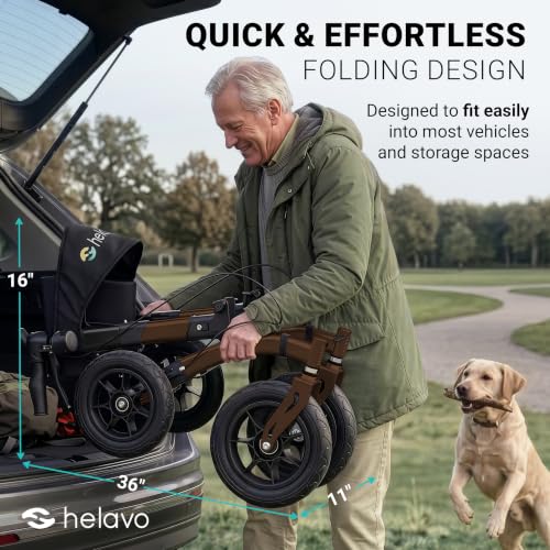 Image of Helavo All Terrain Walker, 12 inch Solid Rubber Tires, Outdoor Rollator Walker