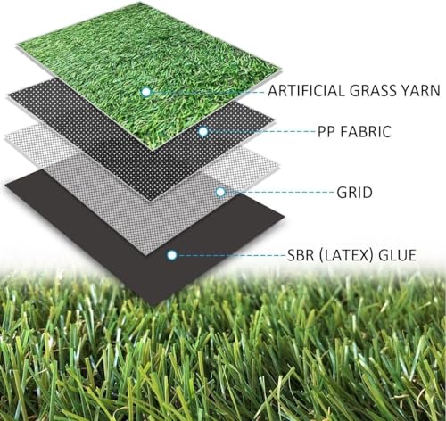 Image of Petgrow Artificial Realistic & Thick Fake Mat for Outdoor Garden Landscape Pet Pad Dog Synthetic Grass Rug Turf (10FTX10FT(100 Square FT)