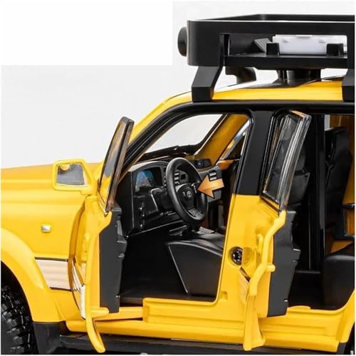 Image of NISHCHAY Metal Diecast 1:24 Toyota Land Cruiser LC80 SUV Miniature Car Pull Back Car Model with Sound Light Boys Gifts Toys for Kids Pack of 1, Multicolor
